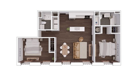 B2.3 Floor Plan at The Mill at Prattville, Prattville, AL